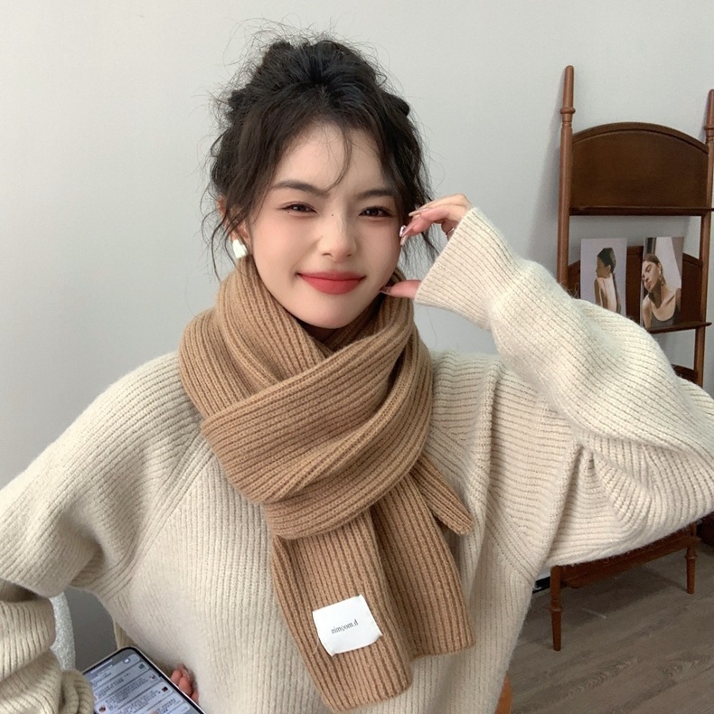 Pleteni vuneni šal, korejski stil, Zima 2023, na skladištu