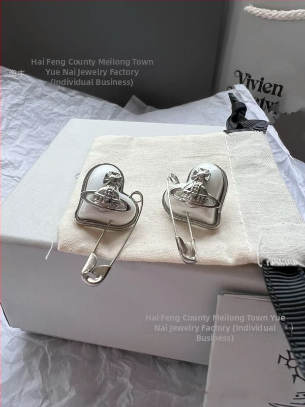 Kõrvarõngad südamekujuline lipsukujundusega, sulam, elektroplaaditud, kerge luksusstiil