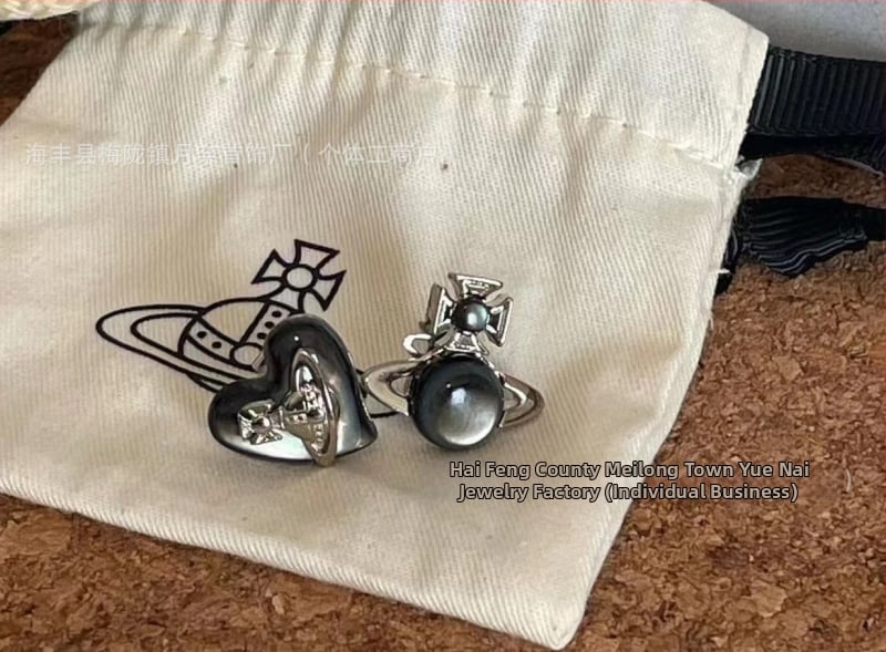 Kõrvarõngad südamekujuline lipsukujundusega, sulam, elektroplaaditud, kerge luksusstiil