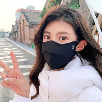 Najlon maska s izvezbenim dizajnom, toplinska maska s visećim ušima, monokronski uzorak, zaštita od sunca