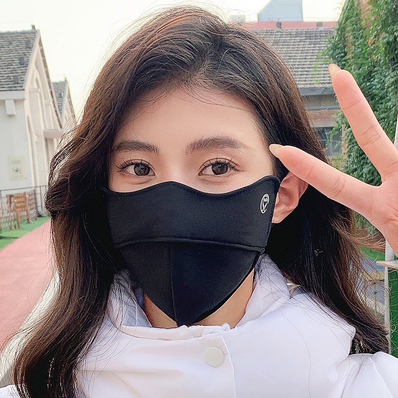 Najlon maska s izvezbenim dizajnom, toplinska maska s visećim ušima, monokronski uzorak, zaštita od sunca