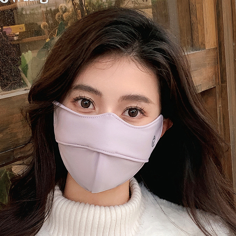 Najlon maska s izvezbenim dizajnom, toplinska maska s visećim ušima, monokronski uzorak, zaštita od sunca