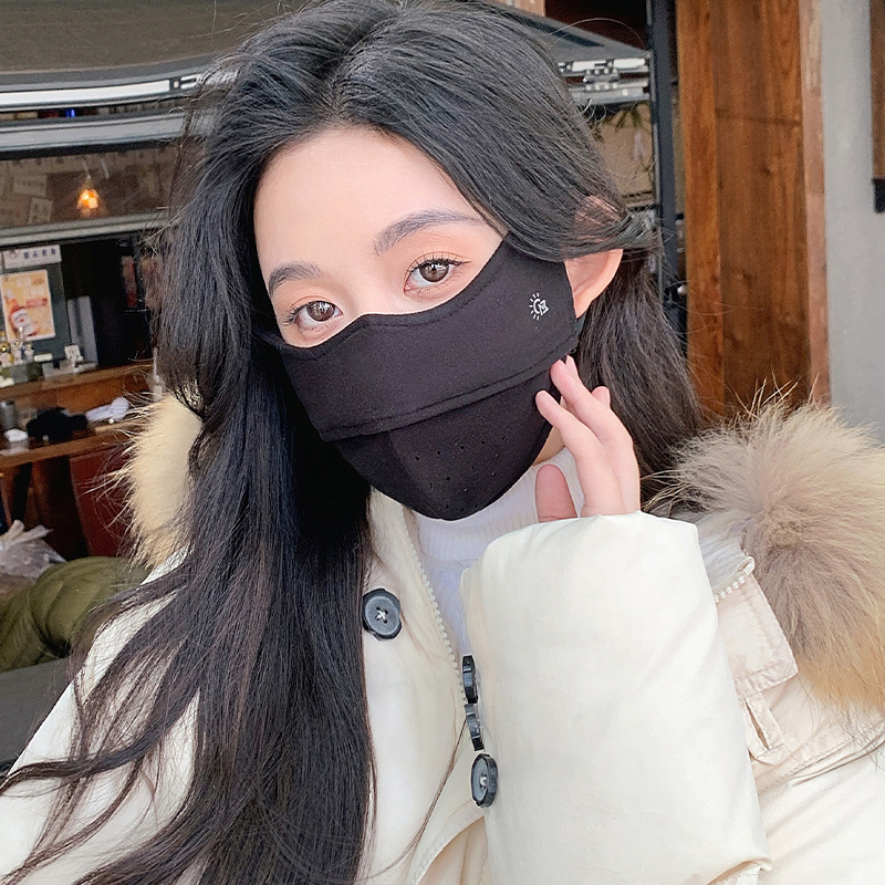 Najlon maska s izvezbenim dizajnom, toplinska maska s visećim ušima, monokronski uzorak, zaštita od sunca