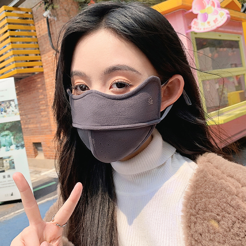 Najlon maska s izvezbenim dizajnom, toplinska maska s visećim ušima, monokronski uzorak, zaštita od sunca