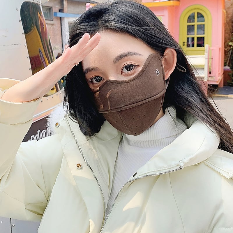Najlon maska s izvezbenim dizajnom, toplinska maska s visećim ušima, monokronski uzorak, zaštita od sunca