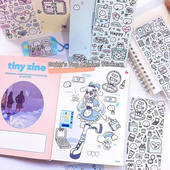 Wow kawaka plaani kleepsude komplekt – karikatuurne stiil, materjal: kunstpaber koos kattefilmiga, trükiprotsess, logod trükitud, kohandamine saadaval