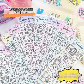 Wow kawaka plaani kleepsude komplekt – karikatuurne stiil, materjal: kunstpaber koos kattefilmiga, trükiprotsess, logod trükitud, kohandamine saadaval