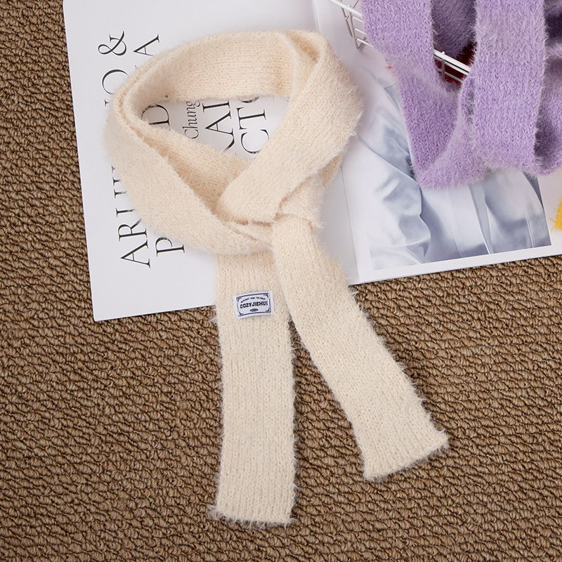 Korejskog stila tanak dugi plišani šal s prugama, warp knitting, 100% poliester, za sve sezone