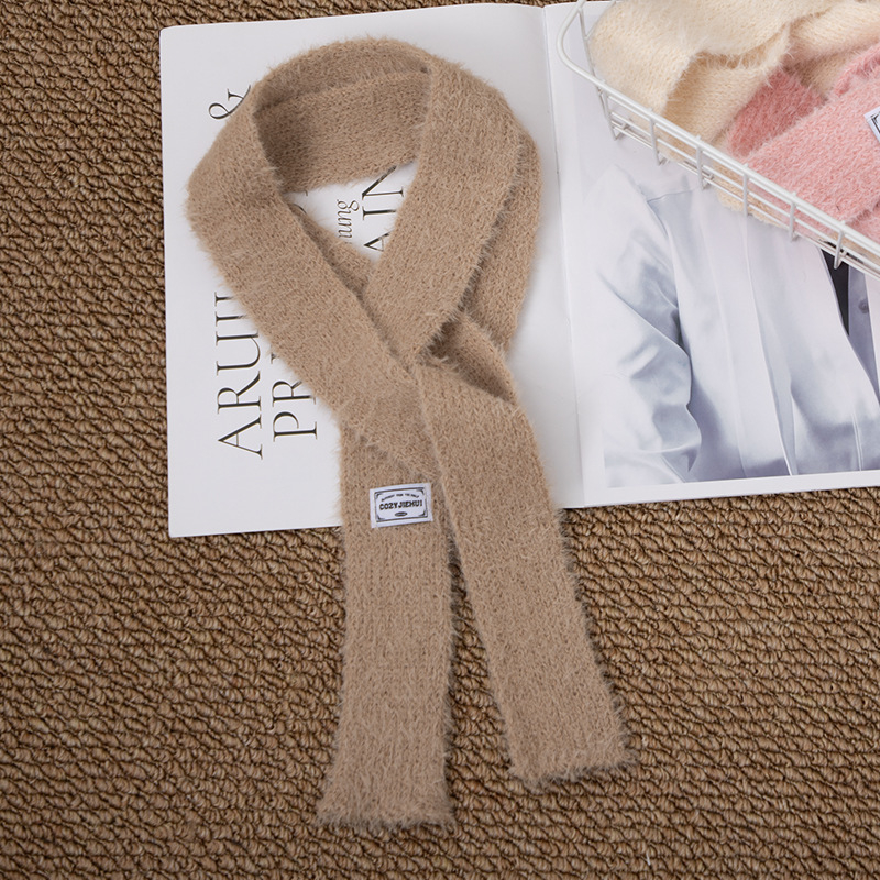 Korejskog stila tanak dugi plišani šal s prugama, warp knitting, 100% poliester, za sve sezone