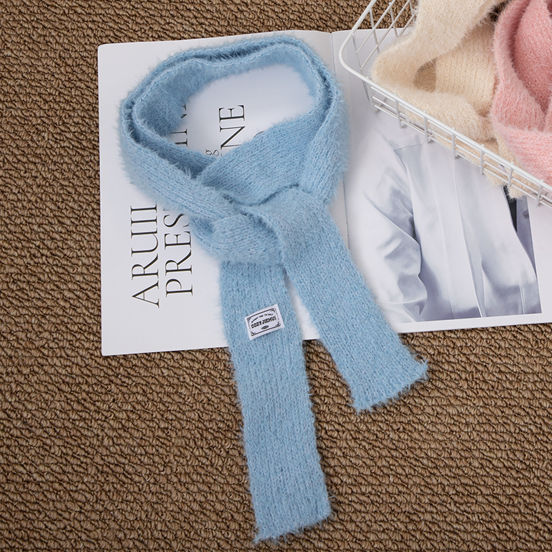 Korejskog stila tanak dugi plišani šal s prugama, warp knitting, 100% poliester, za sve sezone