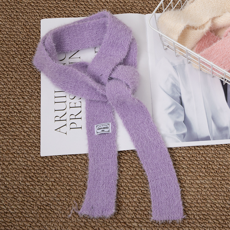 Korejskog stila tanak dugi plišani šal s prugama, warp knitting, 100% poliester, za sve sezone