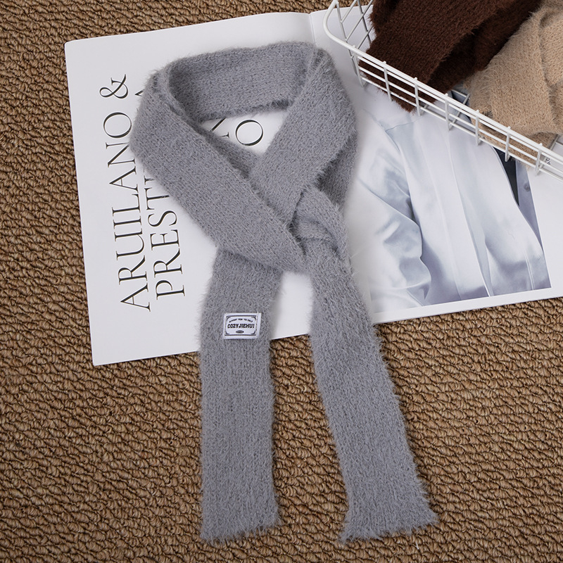 Korejskog stila tanak dugi plišani šal s prugama, warp knitting, 100% poliester, za sve sezone