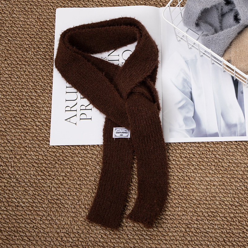 Korejskog stila tanak dugi plišani šal s prugama, warp knitting, 100% poliester, za sve sezone