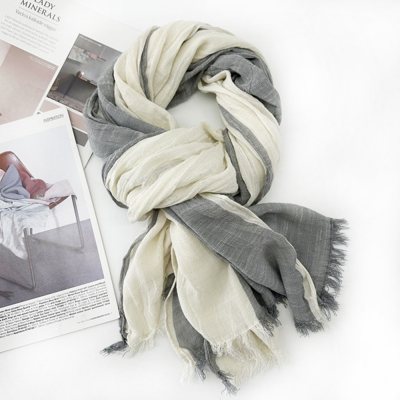 Unisex šal od pamuka, monokromatski uzorak, korejski stil, obična tkanina i jacquard