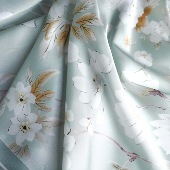 MARRYHAPPY Fular pătrat imprimat din mătase artificială, 100% poliester, vară 2025