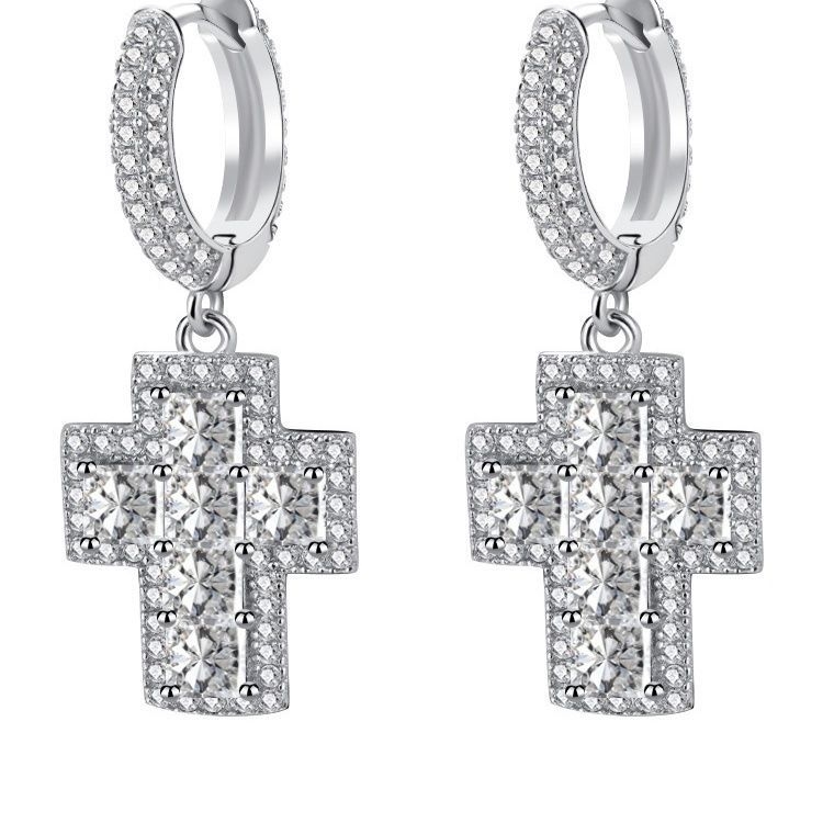 Cercei cu formă geometrică, cupru alb, stil coreean, vară 2024