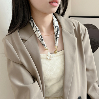 Könnyű nyakkendő mágneses csattal, koreai stílusú, nyárra, mesterséges selyem, sima szövés, nyomtatott dizájn