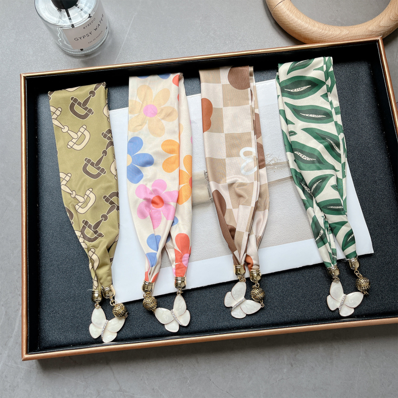 Könnyű nyakkendő mágneses csattal, koreai stílusú, nyárra, mesterséges selyem, sima szövés, nyomtatott dizájn