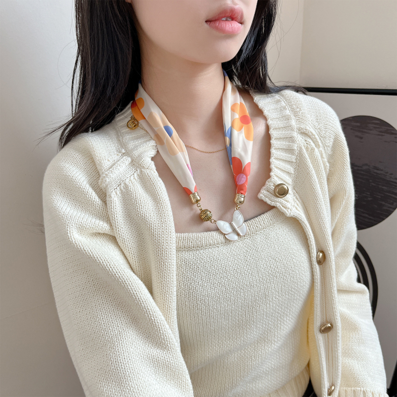 Könnyű nyakkendő mágneses csattal, koreai stílusú, nyárra, mesterséges selyem, sima szövés, nyomtatott dizájn