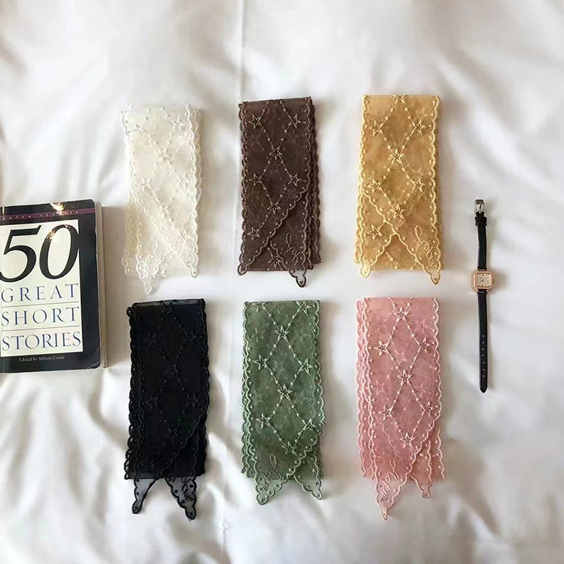 ilyEe eșarfă pentru cap din dantelă — warp‑knitted poliester, peste 96% poliester, Primăvara 2024