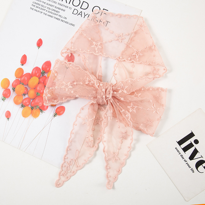 ilyEe eșarfă pentru cap din dantelă — warp‑knitted poliester, peste 96% poliester, Primăvara 2024