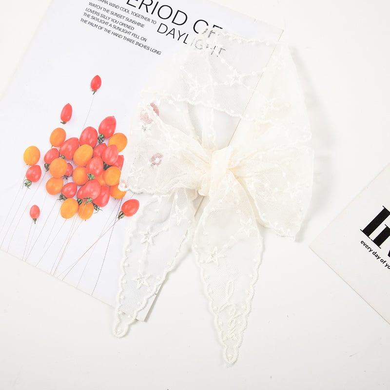 ilyEe eșarfă pentru cap din dantelă — warp‑knitted poliester, peste 96% poliester, Primăvara 2024