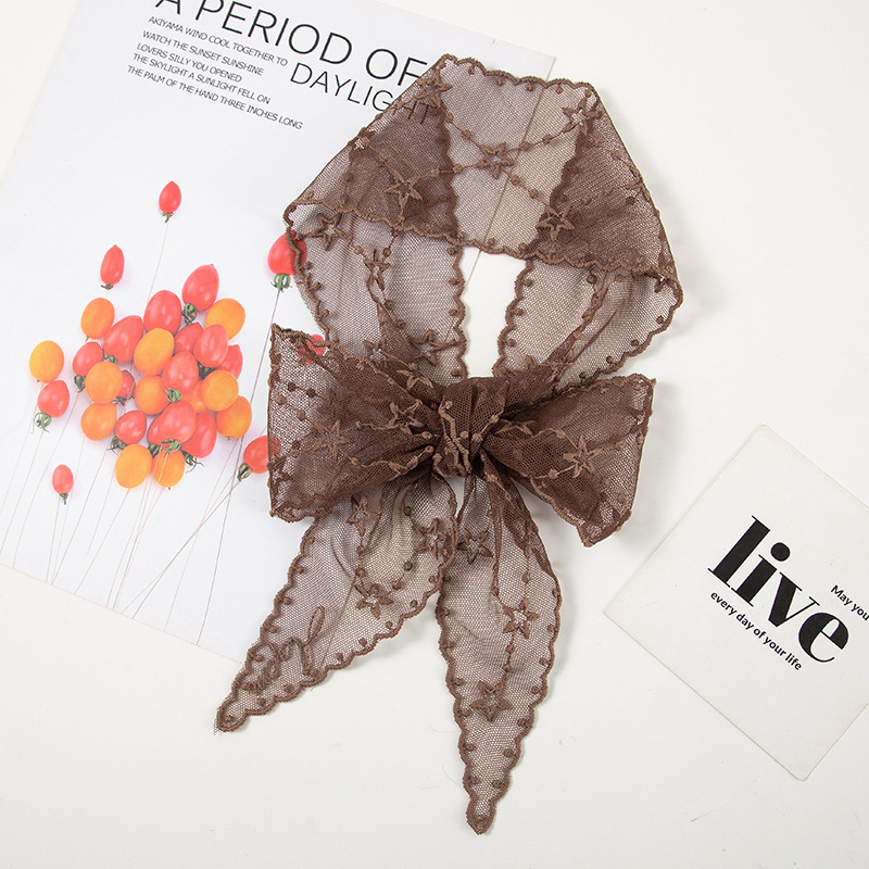 ilyEe eșarfă pentru cap din dantelă — warp‑knitted poliester, peste 96% poliester, Primăvara 2024