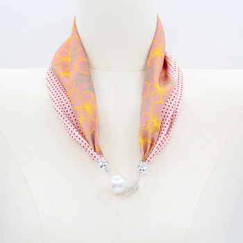 Mágneses kapcsos sál nyaklánc, szatén poliészter anyag, tavasz, minimalist és sokoldalú stílus