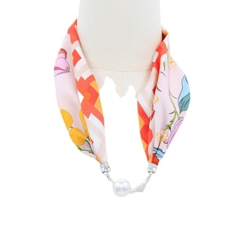 Mágneses kapcsos sál nyaklánc, szatén poliészter anyag, tavasz, minimalist és sokoldalú stílus