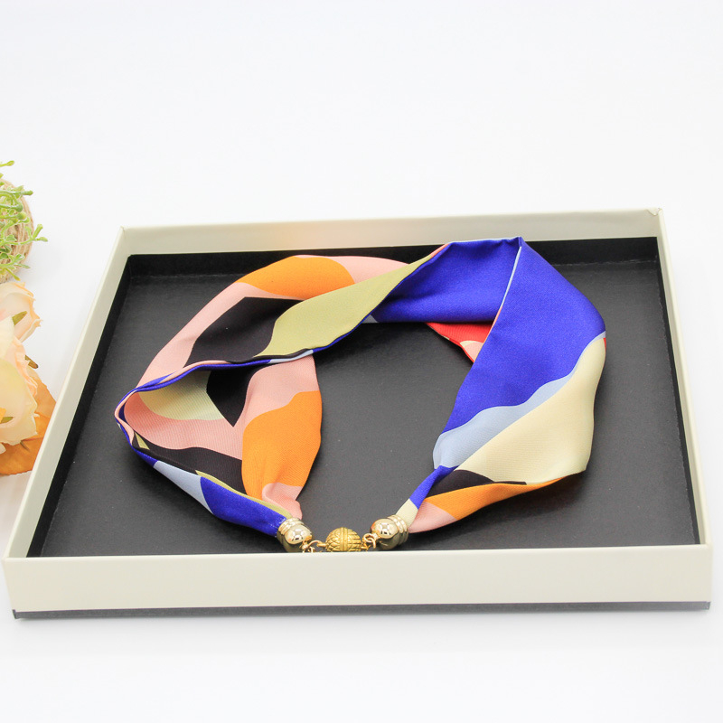 Mágneses kapcsos sál nyaklánc, szatén poliészter anyag, tavasz, minimalist és sokoldalú stílus