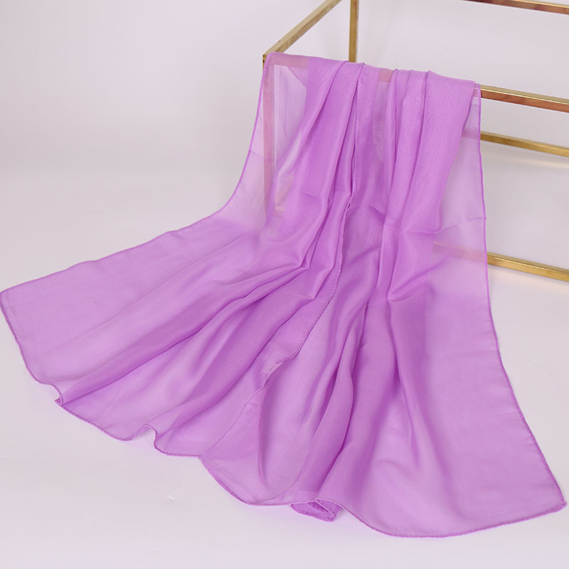 Georgette chiffon sál, egyszerű szövésű poliészter anyag, középhosszú, divat kiegészítő felnőtteknek, márka LMLAVEN