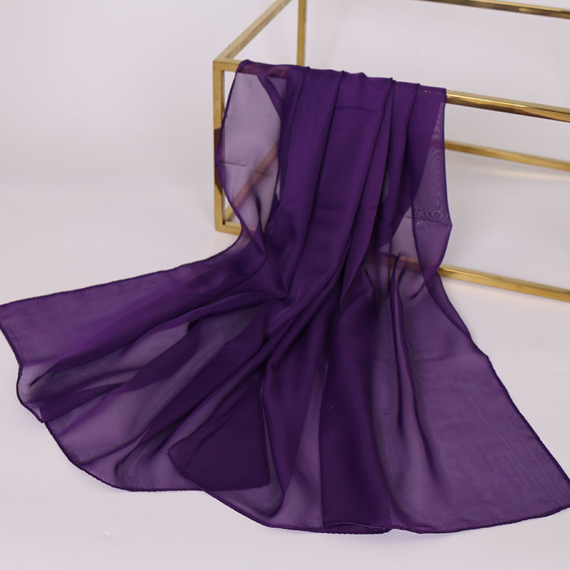 Georgette chiffon sál, egyszerű szövésű poliészter anyag, középhosszú, divat kiegészítő felnőtteknek, márka LMLAVEN