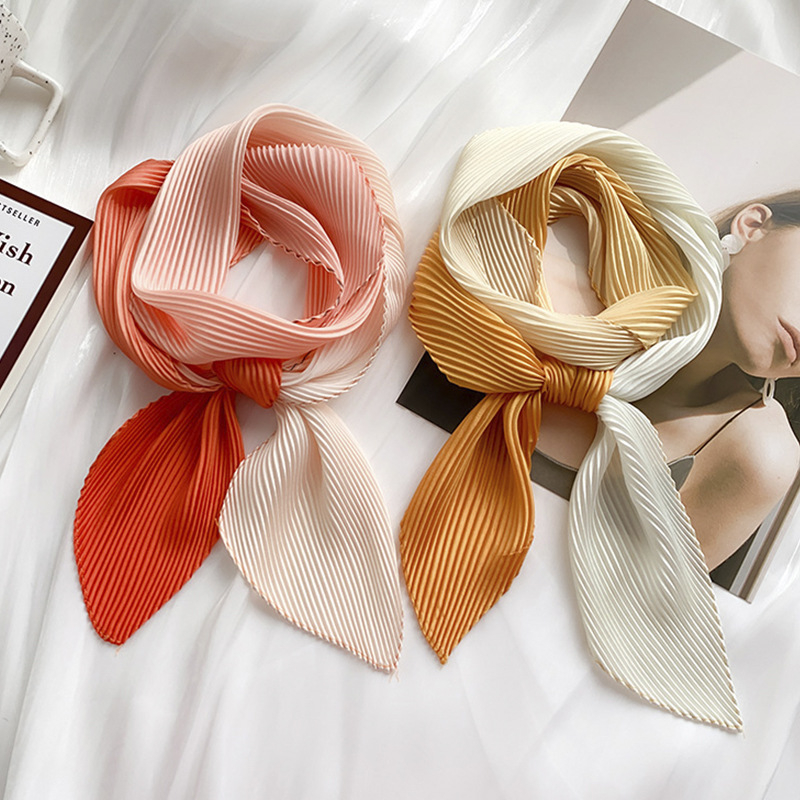 Șal pentru femei în stil coreean, textură zburlită, din mătase artificială, țesătură simplă