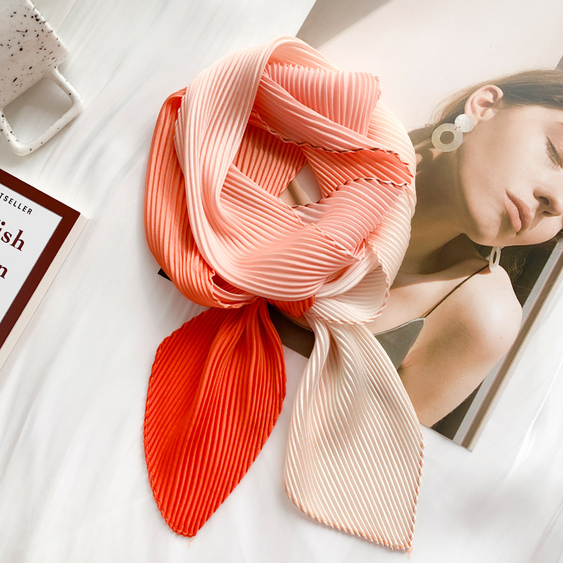 Șal pentru femei în stil coreean, textură zburlită, din mătase artificială, țesătură simplă