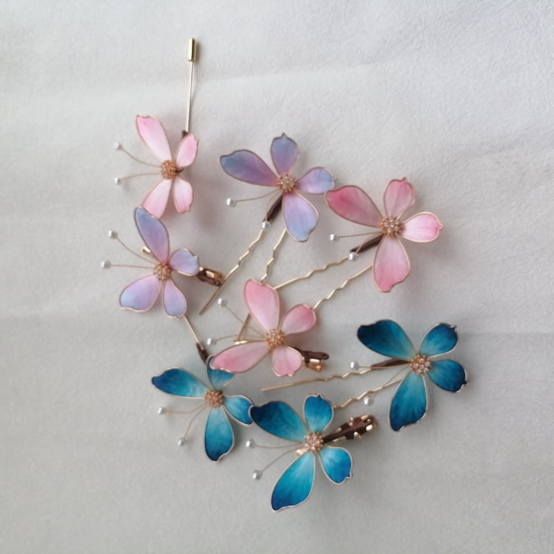 Juukseaksessuaar liblika motiiviga, siidilõng, retro stiil, 2025 kevad