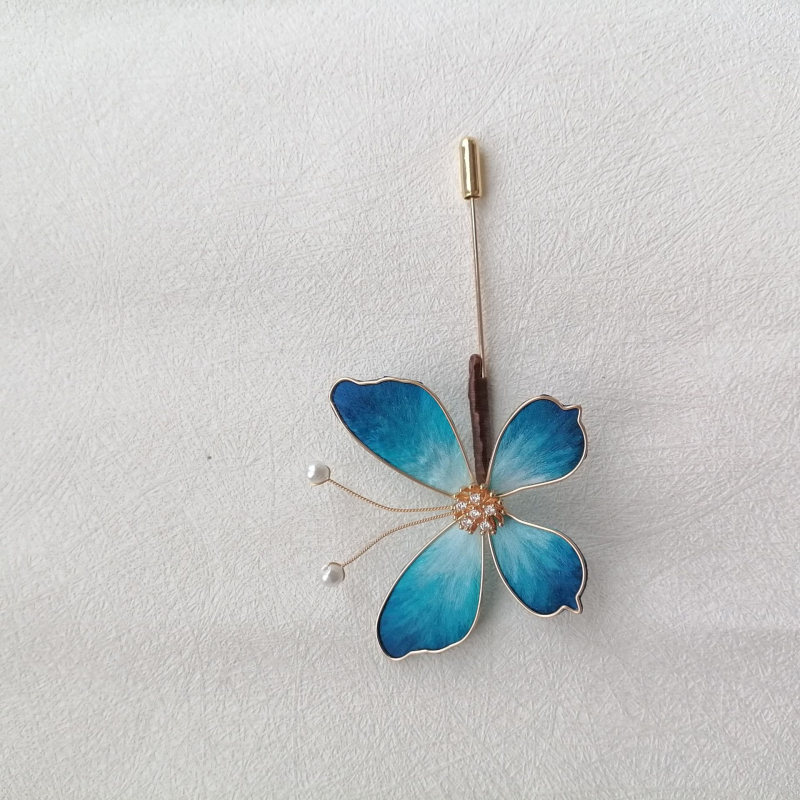 Juukseaksessuaar liblika motiiviga, siidilõng, retro stiil, 2025 kevad