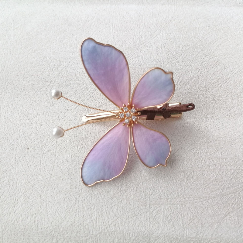 Juukseaksessuaar liblika motiiviga, siidilõng, retro stiil, 2025 kevad