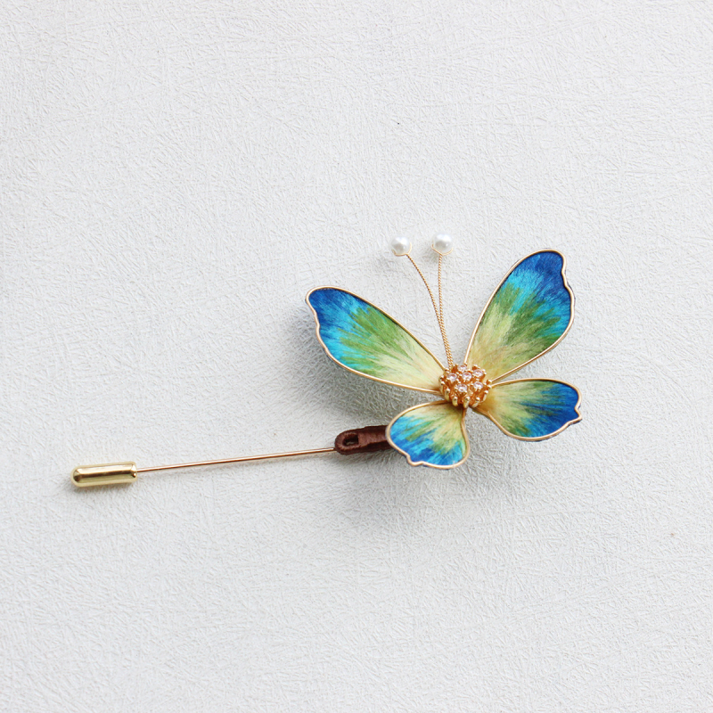 Juukseaksessuaar liblika motiiviga, siidilõng, retro stiil, 2025 kevad