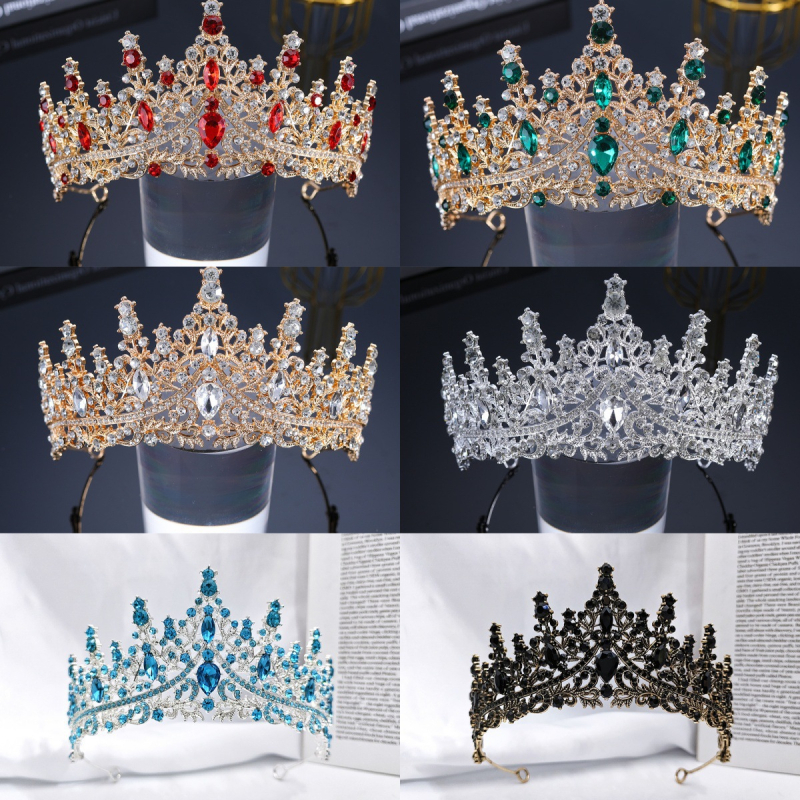 Vjenčana tiara za kosu (Materijal: staklo; Oblik: kruna; Obrada: elektroplatiranje; Kristal tip: kristali; Stil: ženski)
