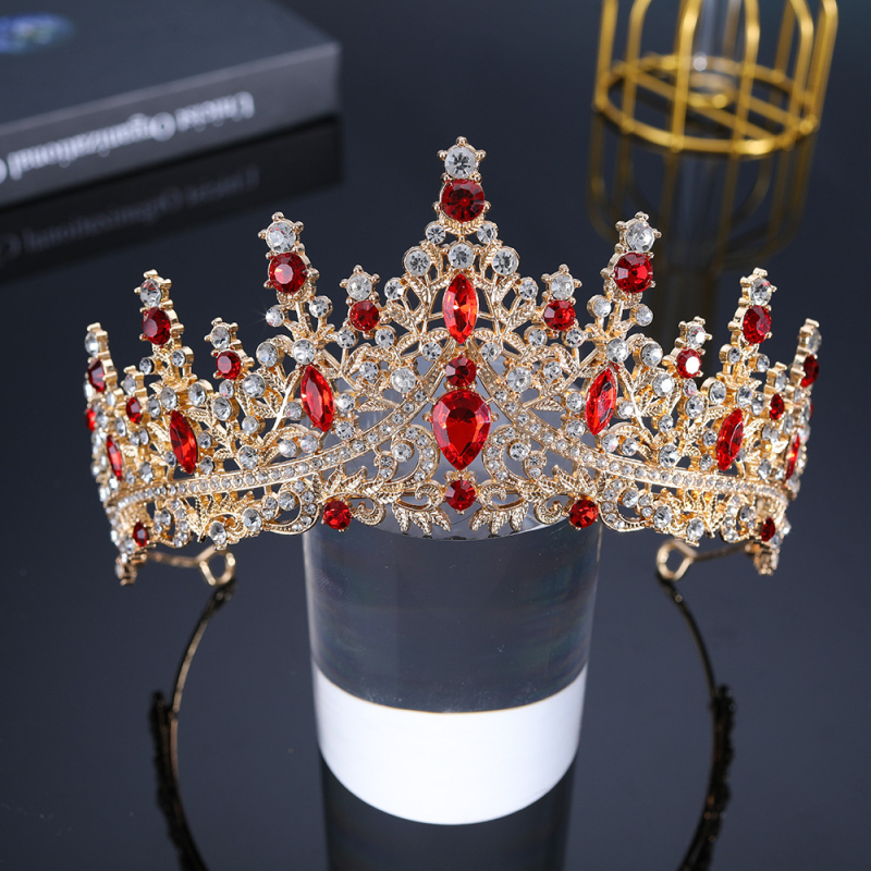 Vjenčana tiara za kosu (Materijal: staklo; Oblik: kruna; Obrada: elektroplatiranje; Kristal tip: kristali; Stil: ženski)