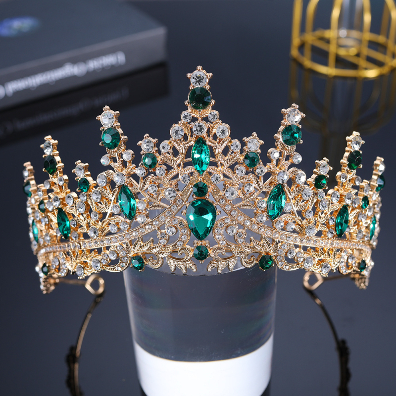 Vjenčana tiara za kosu (Materijal: staklo; Oblik: kruna; Obrada: elektroplatiranje; Kristal tip: kristali; Stil: ženski)
