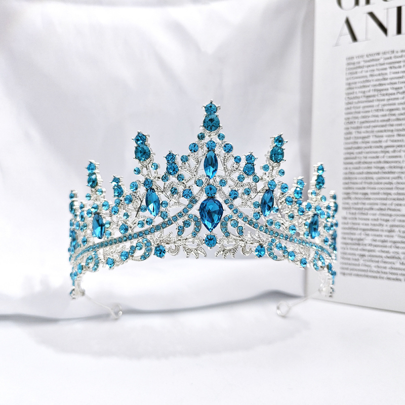 Vjenčana tiara za kosu (Materijal: staklo; Oblik: kruna; Obrada: elektroplatiranje; Kristal tip: kristali; Stil: ženski)