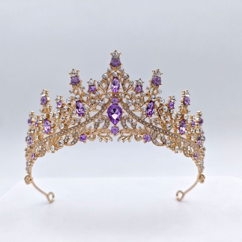 Vjenčana tiara za kosu (Materijal: staklo; Oblik: kruna; Obrada: elektroplatiranje; Kristal tip: kristali; Stil: ženski)