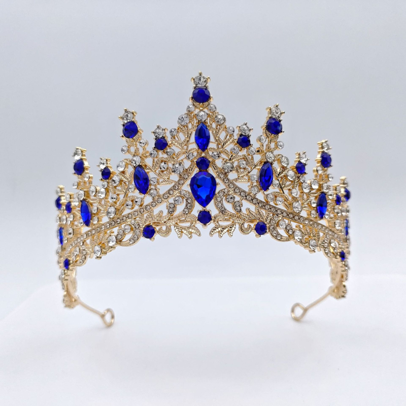 Vjenčana tiara za kosu (Materijal: staklo; Oblik: kruna; Obrada: elektroplatiranje; Kristal tip: kristali; Stil: ženski)