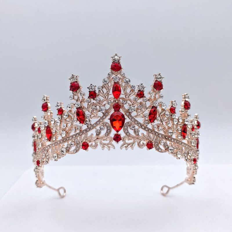 Vjenčana tiara za kosu (Materijal: staklo; Oblik: kruna; Obrada: elektroplatiranje; Kristal tip: kristali; Stil: ženski)