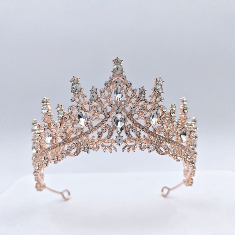 Vjenčana tiara za kosu (Materijal: staklo; Oblik: kruna; Obrada: elektroplatiranje; Kristal tip: kristali; Stil: ženski)