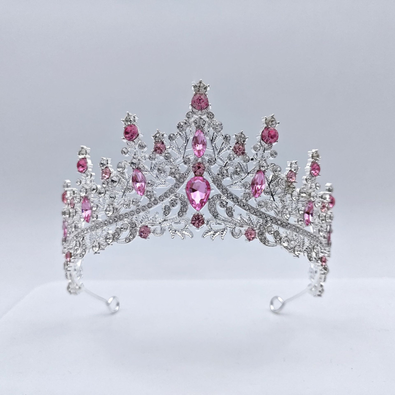 Vjenčana tiara za kosu (Materijal: staklo; Oblik: kruna; Obrada: elektroplatiranje; Kristal tip: kristali; Stil: ženski)