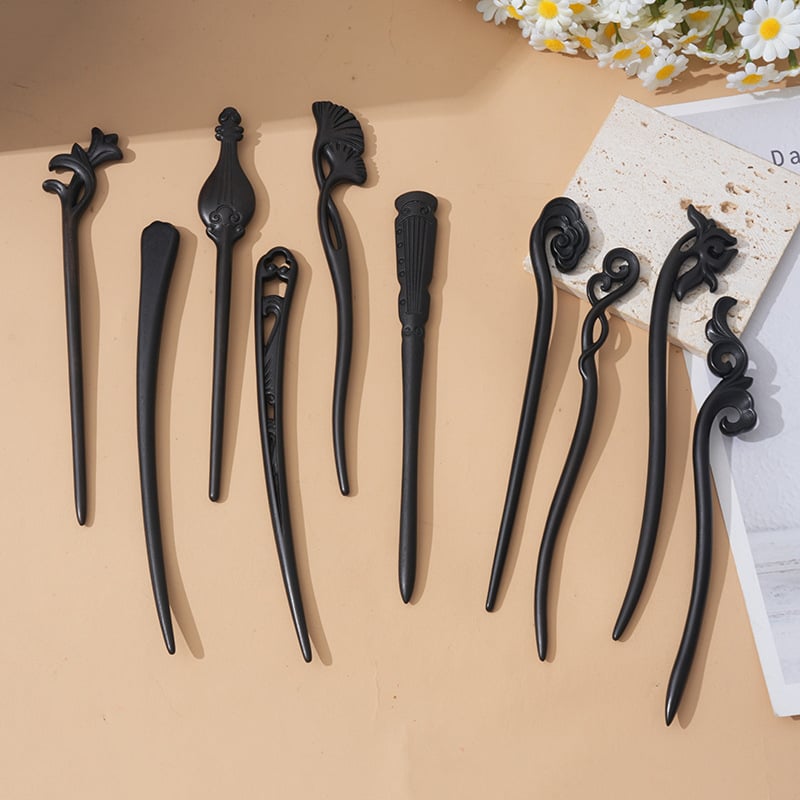 Juukseklammer sandalipuust – vintage stiil, geomeetriline disain, kohandatav