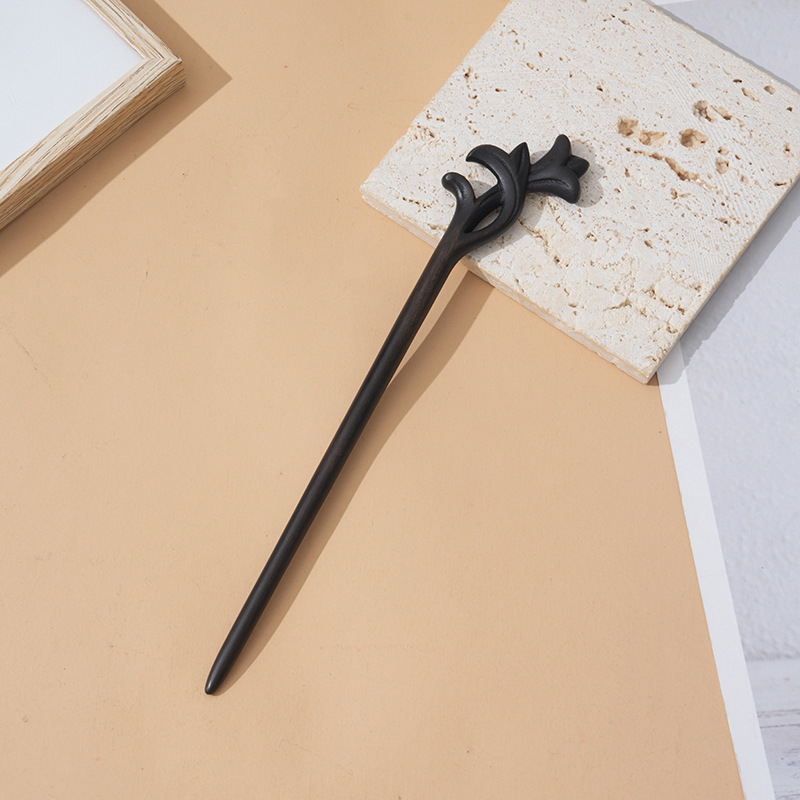 Juukseklammer sandalipuust – vintage stiil, geomeetriline disain, kohandatav