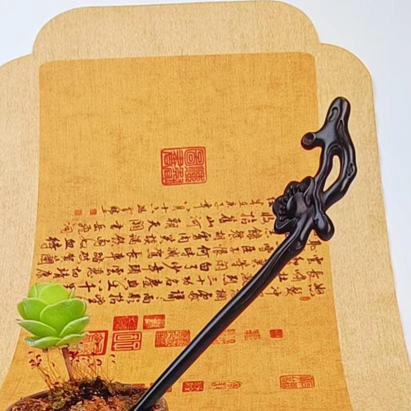 Juukseklammer sandalipuust – vintage stiil, geomeetriline disain, kohandatav